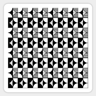 Monochrome Zentangle Circle Design Sticker